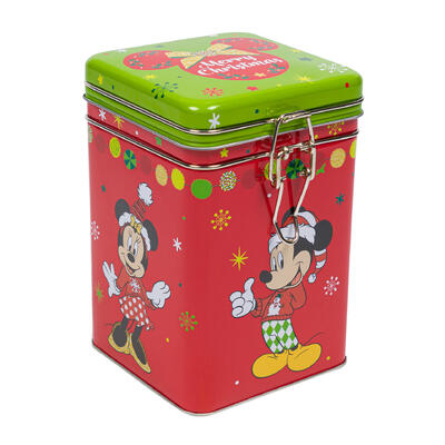 mickey and minnie christmas square canister -- 12 per case
