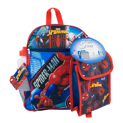 spiderman 5pc backpack set- 16 -- 12 per case