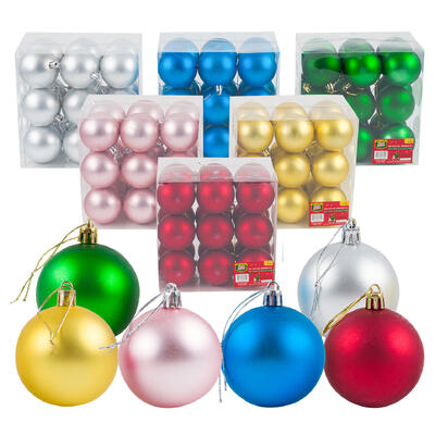 18pc christmas ball ornament- 2.3 - 6 assortments -- 36 per case