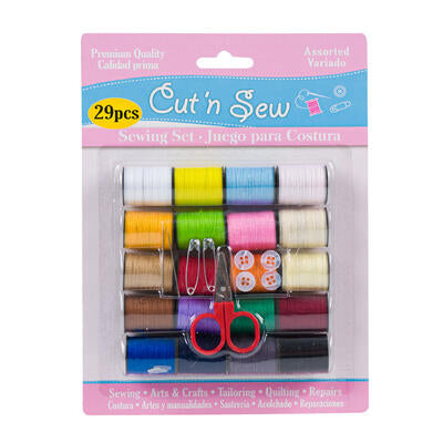 29pc sewing set- multicolor -- 48 per case