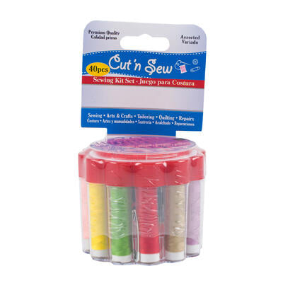 40pc sewing kit set w case- assorted colors -- 48 per case