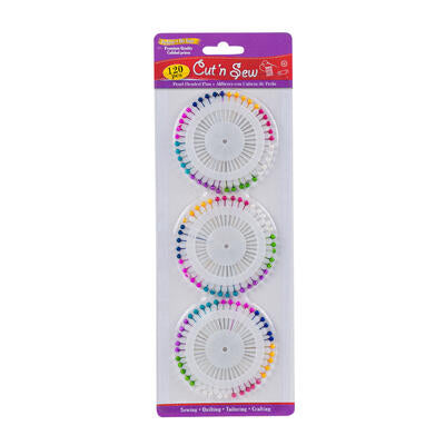 120pc 3pk pearlished pin- assorted colors -- 48 per case