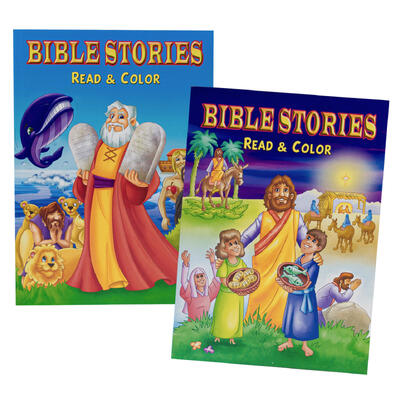 80pg read and color bible coloring book -- 48 per case