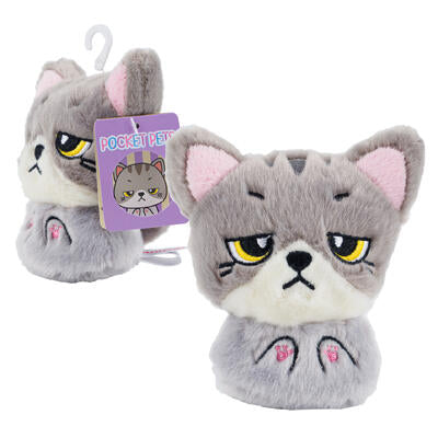 pocket pets pepper plush- 5 - gray -- 24 per case