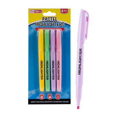 proffice 4pc pastel highlighters markers- 4 assort -- 48 per case