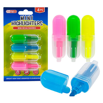 proffice 4pc mini highlighter marker- assorted col -- 48 per case