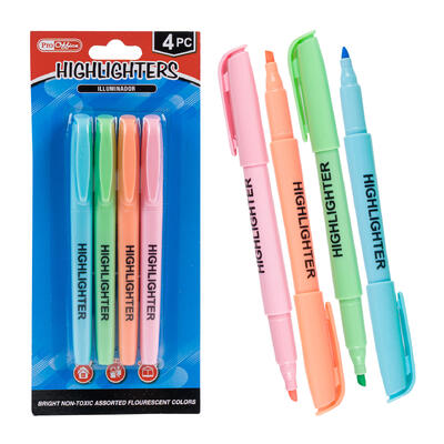 proffice 4pc pastel highlighter markers- 4 assorte -- 48 per case