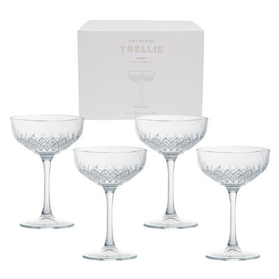 4pc coupe shape champagne glass- 8.5oz -- 2 per case