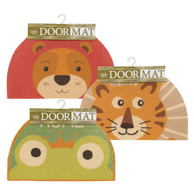 simply home animal print door mat- 24 - 3 assortme -- 24 per case
