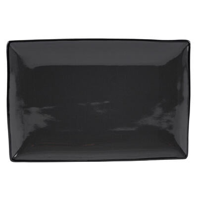 rectangular stoneware platter- 12 - grey and black -- 4 per case