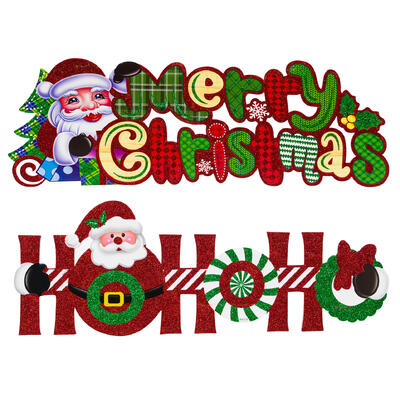 merry christmas decor- 6 - 2 assortments -- 72 per case