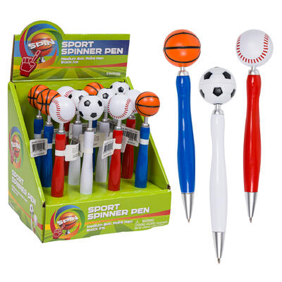 sports designed pen- 6.25 - 3 assorted sport ball -- 12 per box