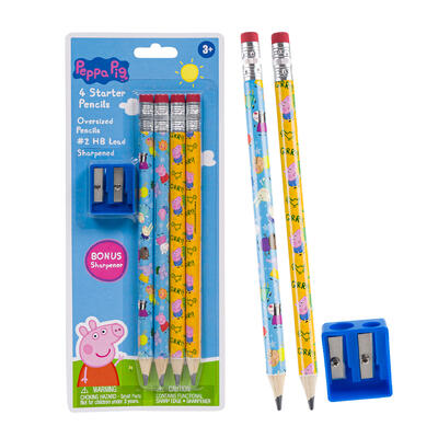 peppa pig 5pc pencils w sharpener -- 12 per box