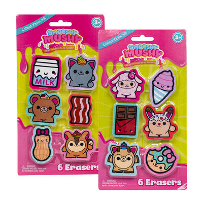 smooshy mushy 6pk eraser -- 24 per case