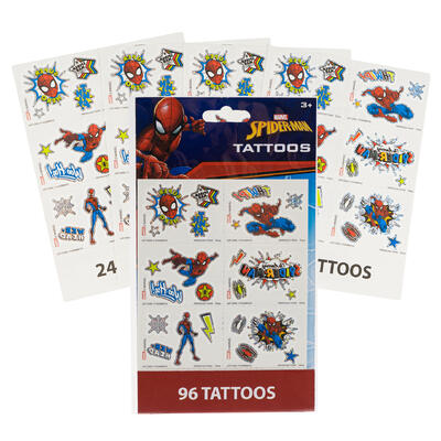spiderman 4 sheet 96pc tattoo set -- 48 per case