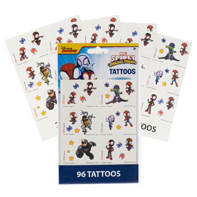 spidey and friends 4 sheet 96pc tattoo set -- 48 per case