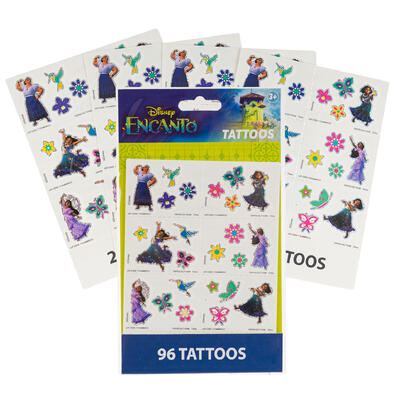disney encanto 4 sheet 96pc tattoo set -- 48 per case