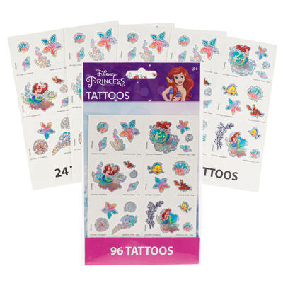 disney little mermaid 4 sheet 96pc tattoo set -- 48 per case