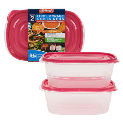 mr. handy 2pk rectangular food container set- 64oz -- 24 per case