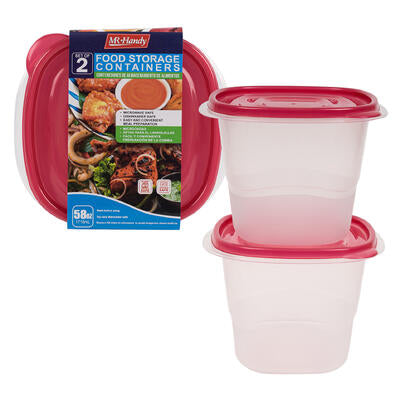 mr. handy 2pk square food container set- 58oz -- 24 per case