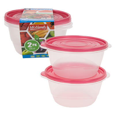 mr. handy 2pk round food container set- 58oz -- 24 per case
