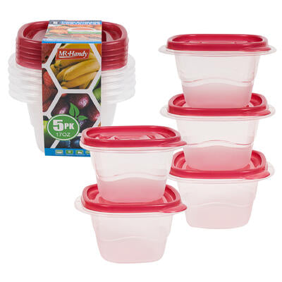 mr. handy 5pk square food container set- 17oz -- 24 per case