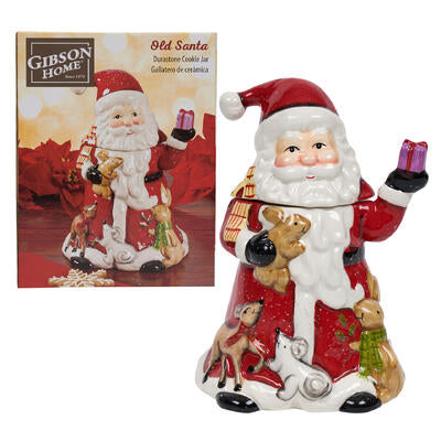 christmas old santa cookie jar- 8.5 -- 2 per case