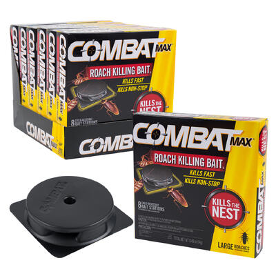 combat 8ct roach killing bait traps -- 6 per case