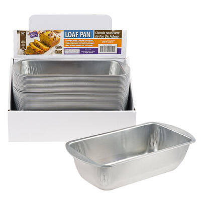 tin loaf pan- 10 l- silver -- 36 per case