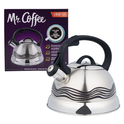 mr. coffee tea kettle w whistle- 1.75qt -- 4 per case