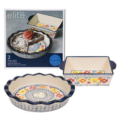 gibson 2pc hand painted luxembourg bakeware set -- 2 per case