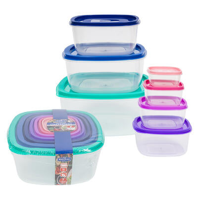 food container 7pc sqr ast -- 24 per case