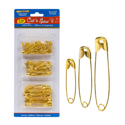 safety pin 130pc gold3assorted siz -- 48 per case
