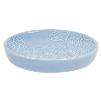 soap dish 8.2 embossed blue -- 12 per case