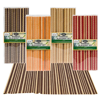 place mat 4pk17.5 bamboo asst -- 12 per case