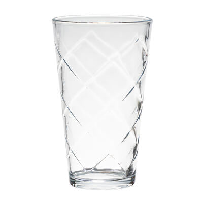 glass tumbler 16.23oz carved d -- 12 per case