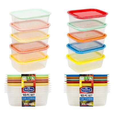 food storage set w lid 10pc20o -- 12 per case
