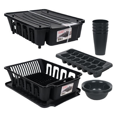 dish set 12pc set black steril -- 4 per case