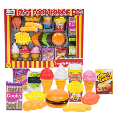 playset 18pc fast food foodie -- 6 per case