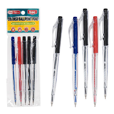 ballpoint pen 5pc asstd clr re -- 72 per case