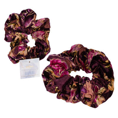 hair scrunchie 1pc floral mult -- 48 per case