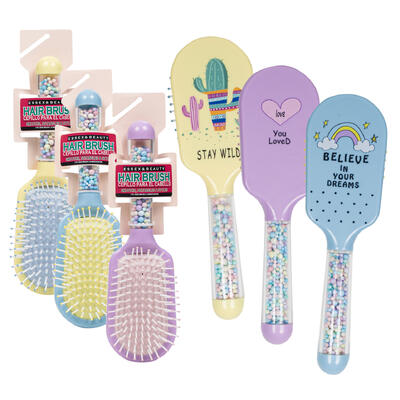 hair brush 8.6 w beads 3ast c -- 48 per case