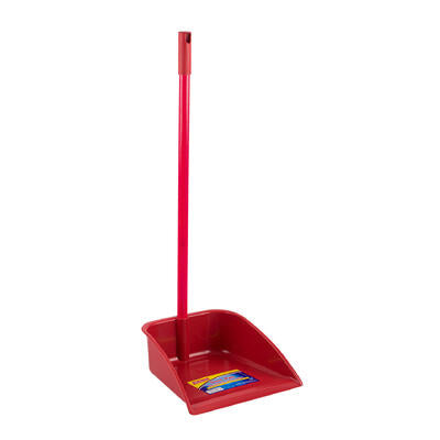 mr. handy dustpan w wooden handle- 28.3 h- red -- 30 per case