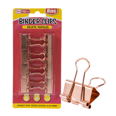 binder clips 8pc 1 gold -- 72 per case