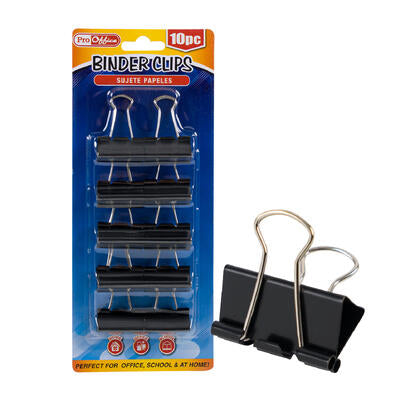 binder clips 10pc 1 black -- 48 per case