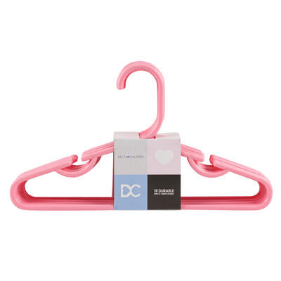 hangers 18pk kids plstc pink -- 24 per case