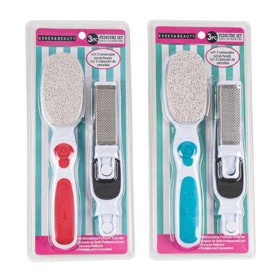 pedicure set 3pc 7.87 red blu -- 48 per case