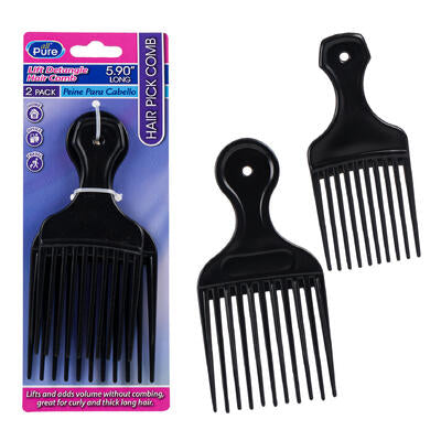 hair comb set 2pc plastic -- 48 per case