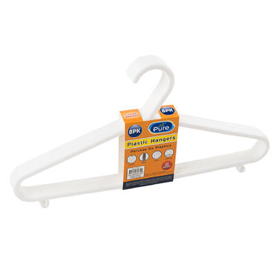 hangers 8pc white -- 36 per case