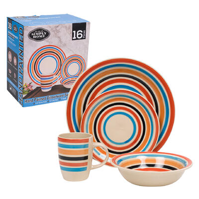 dinnerware set 16pc hp rainbow -- 2 per case